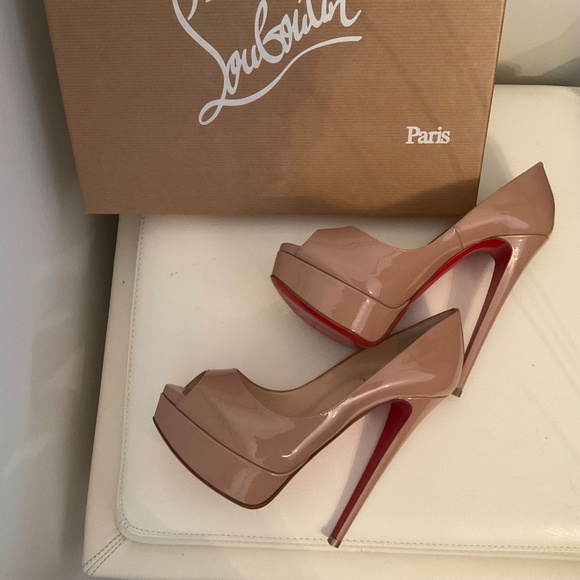 Christian Louboutin Lady Peep 150 Patent Calf pumps color nude, size 35.5 - Picture 5 of 8